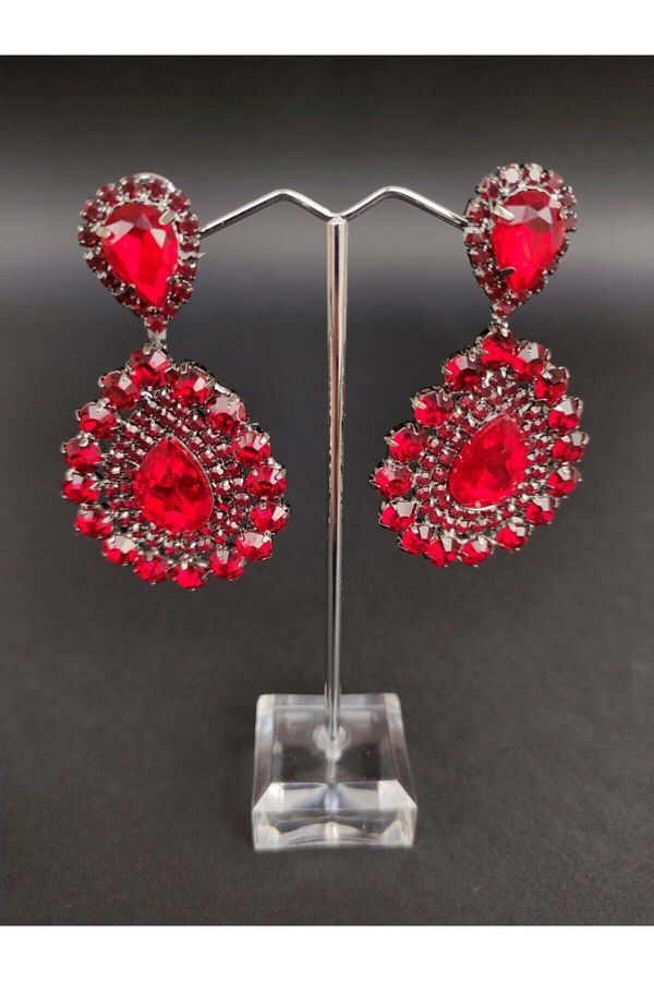 Burgundy earrings prom hotsell