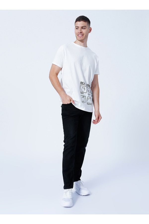 Bad Bear-بنطال جينز رجالي ذو قصة عادية بخصر عادي أسود داكن 22.01.70.002_dante Jeans 1