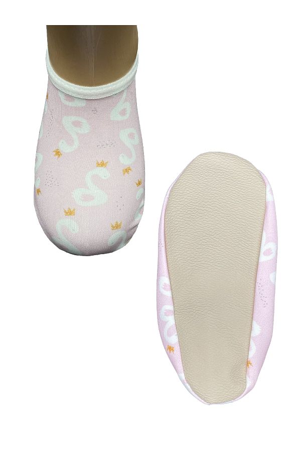 Bonas-Children's Pink Swan Pattern Non-Slip Sole Pool and Sea Shoes 1