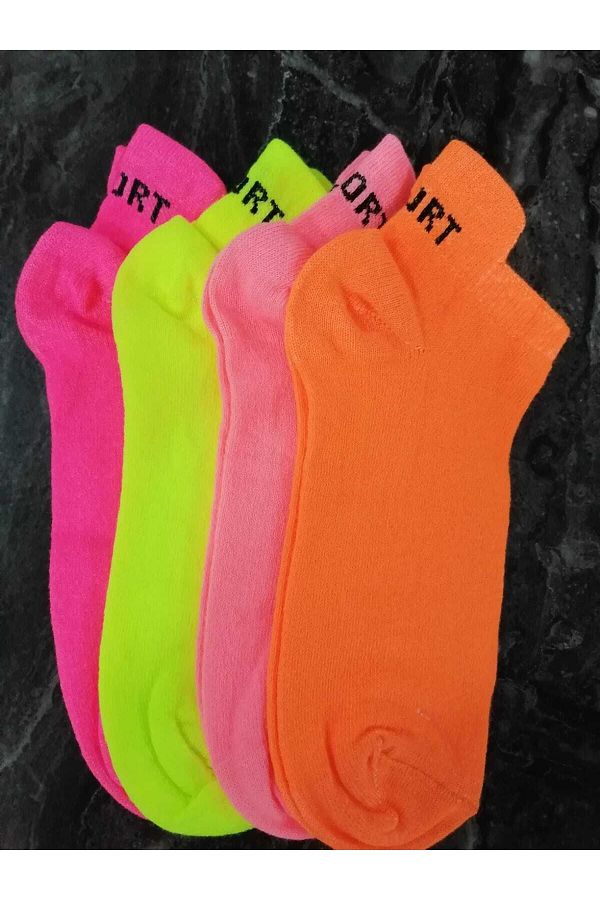 DHSOCKS-Neon Multicolored Socks 4-Piece Booties Socks 1
