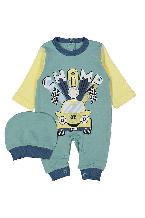 Sevnur Premature Baby Boy Jumpsuit 55 Cm Champion Cars Green Color213840 Trendyol