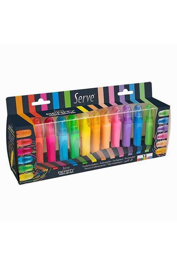 Serve-Berry 12-Piece Highlighter Set (Set with Table Top Stand) 1