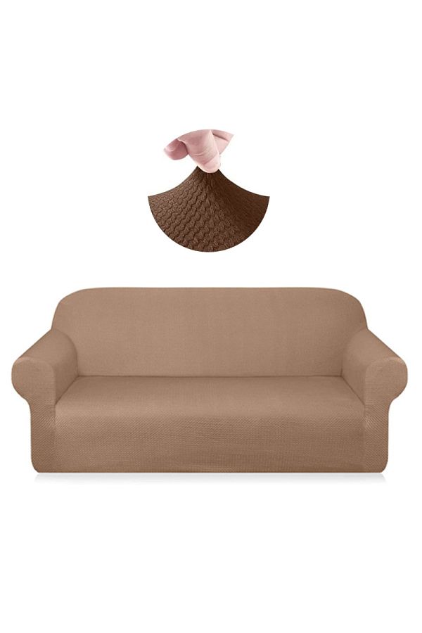 elgeyar-High Flexible Lycra Fabric Honeycomb Pattern Armchair, Sofa, Sofa Bed Cover with Elastic 3 Seater 1