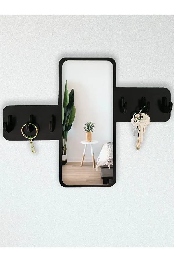 GEEG-Decorative Rectangular Mirrored Plexiglass Keychain Organizer - Mdf Hanger 1
