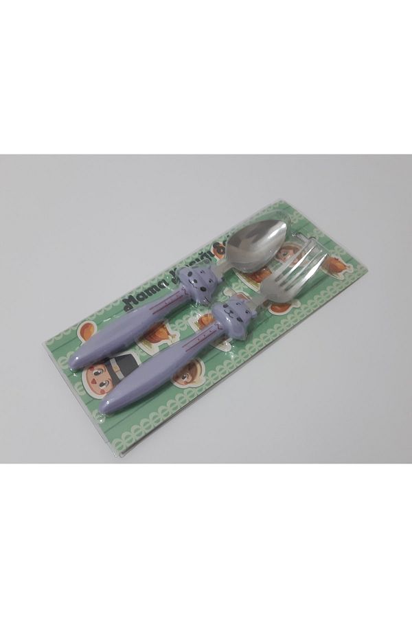 renkli çiçekler-Cute Cartoon Fork Spoon For Baby Child 1