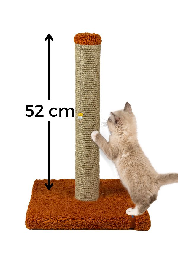 PUGALO-52cm Luxury Scratching Post with Catnip Jute Scratching Orange Cushion Surface 1