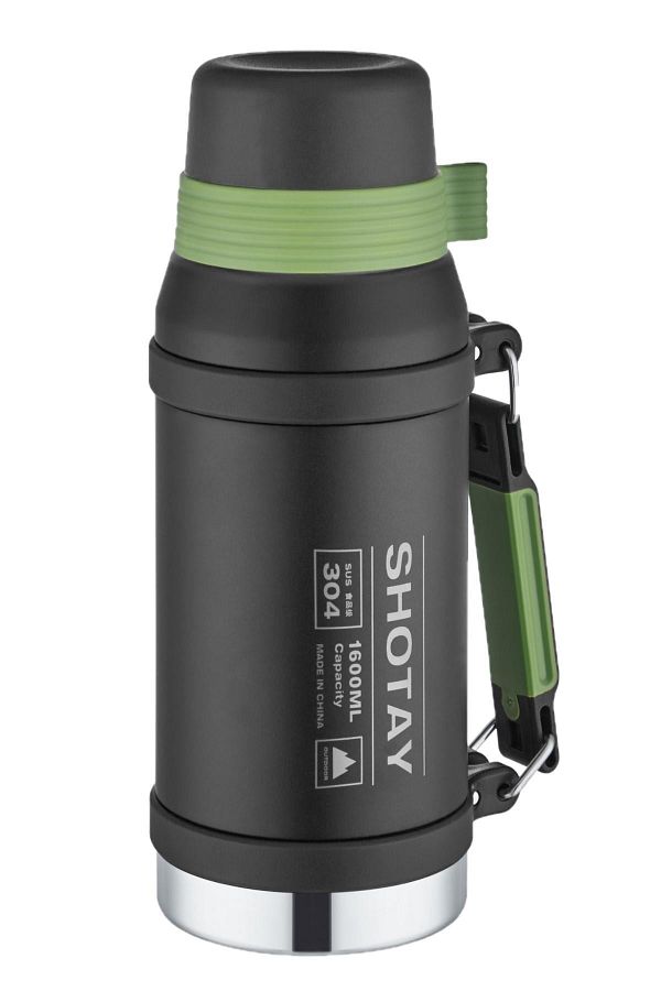 Shotay 1.6 Liter Large Size Steel Camping Thermos with Mouthpiece