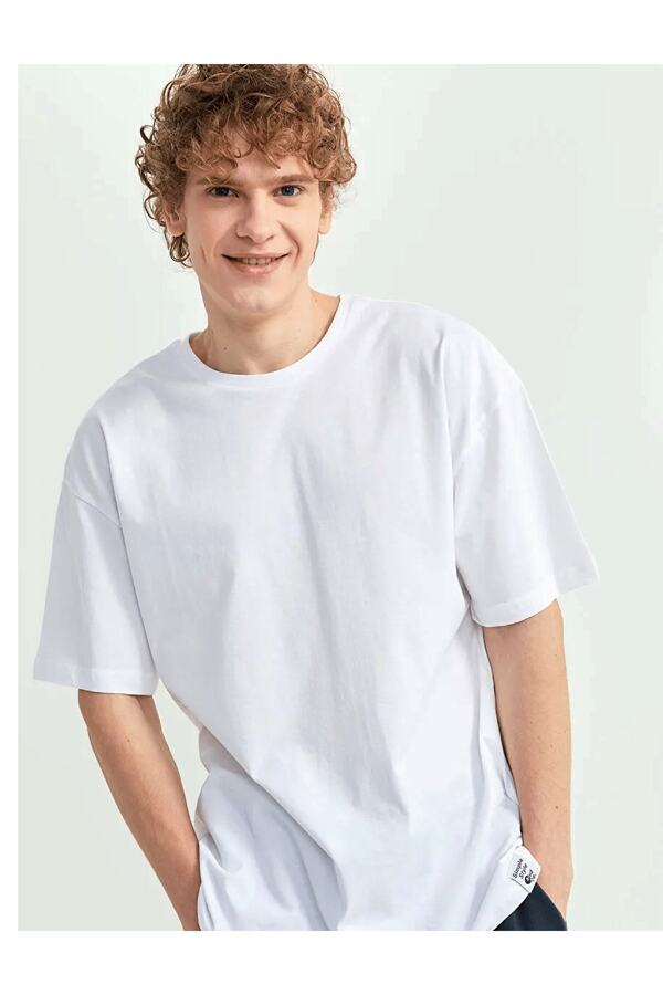 【SATIIIZ】Leito Printed Short Sleeve T-Shirt PoshGiyim White Gta Los Santos Printed Unisex Oversize Crew
