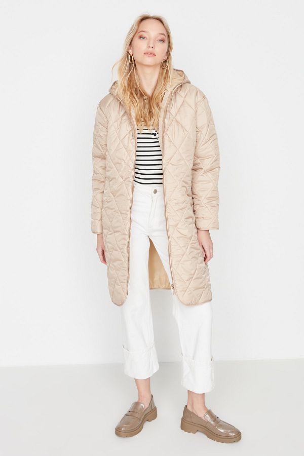 Beige zipper closure active coat shop