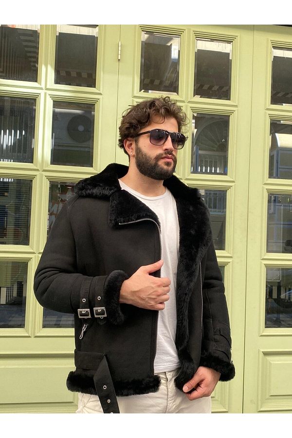 Biker fur jacket best sale