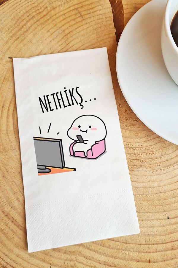 PEKSHOP-Presentation Napkin Paper Napkin with Netflikş Written 1