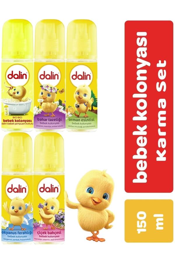 Dalin Bebek Kolonyası 150ml (bıcı Bıcı-orman-çiçek-okyanus-bahar) Karma 5 Li Set