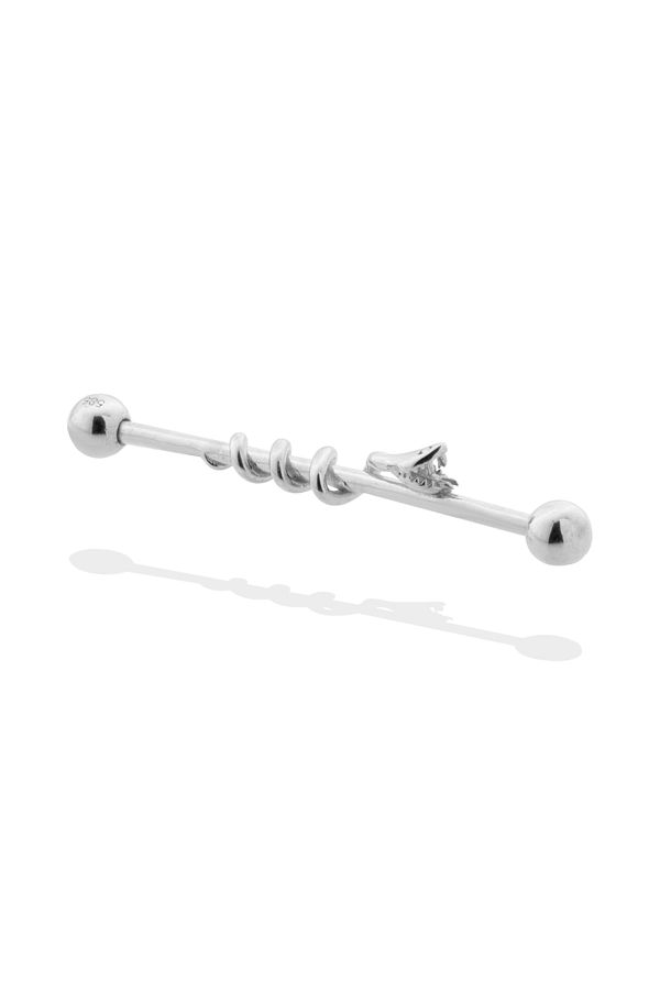 Dianora Piercing-White Gold Bridge Piercing with Snake Motif 1