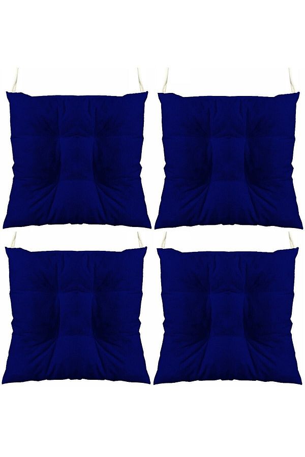 TEZKOTEKSTİL-Μπλε Navy Combination Puffy Square Cushion Καρέκλας 4 τεμαχίων 40 Χ 40 εκ. 1