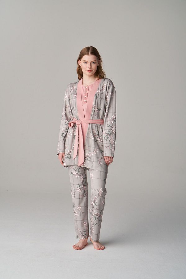 Feyza Pijama Women s Pajamas and Dressing Gown Set Petit Trendyol