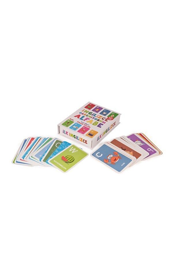 Diytoy İngilizce Öğreniyorum Alfabe Flash Cards Resimli Kartlar İngilizce Alfabe