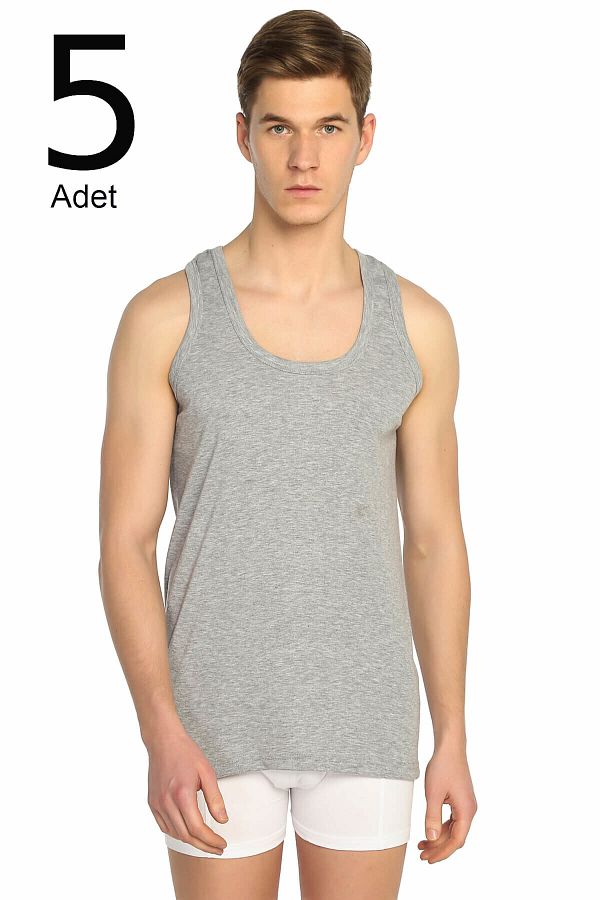 Tutku-Men's Gray 5-Pack Rib Classic Athlete ELF568T0102CCM5 1