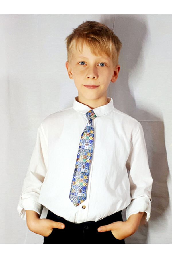 GallanD-Digital Printed Fabric Tied Vibrant Color Patterned Unisex Special Day Birthday Wedding Children's Tie 1