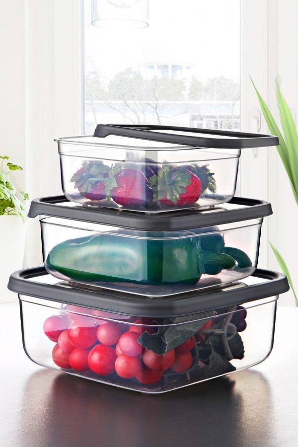 Nandy Home-Set of 3 Embox Square Food Container, Food Storage Container 1