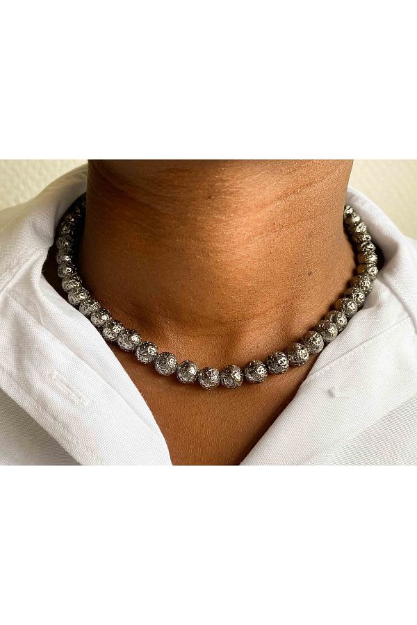 Mucize Ta Volcanic Lava Stone Natural Stone Necklace 8 Mm Trendyol