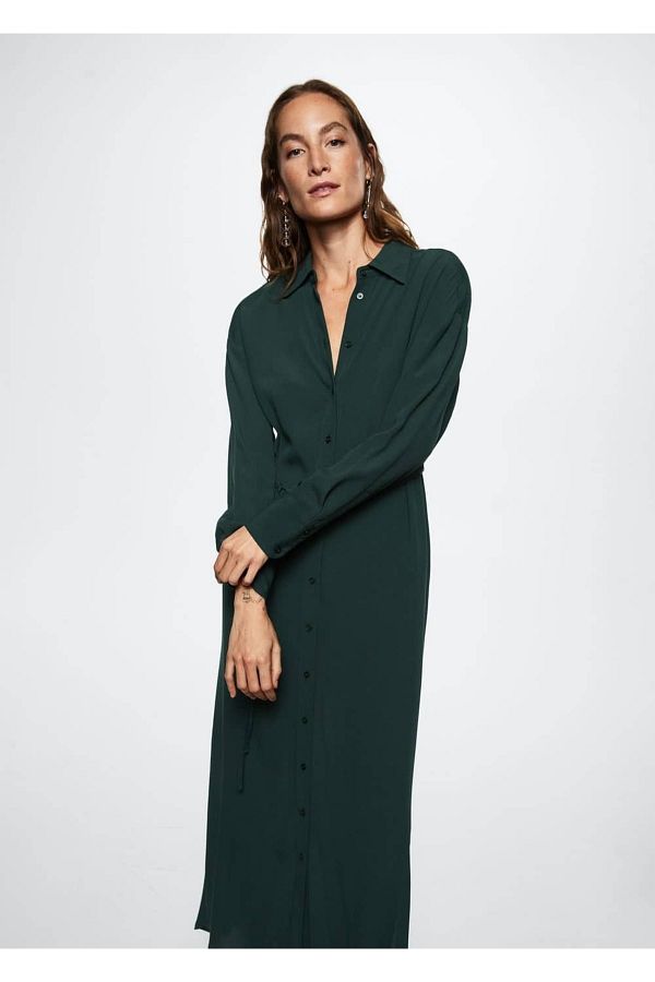 Mango flowy shirt dress best sale