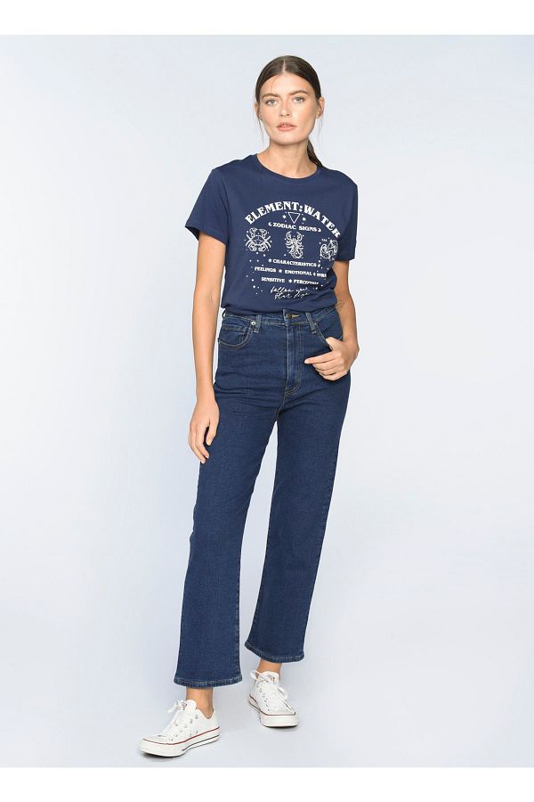 LİMON COMPANY-Lemon High Waist Regular Fit Dunkel Indigo Damen Jeanshose Mersey 1