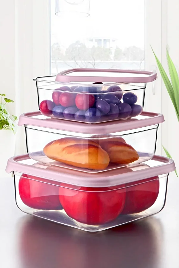Nandy Home-Set of 3 Embox Square Food Container, Food Storage Container 1