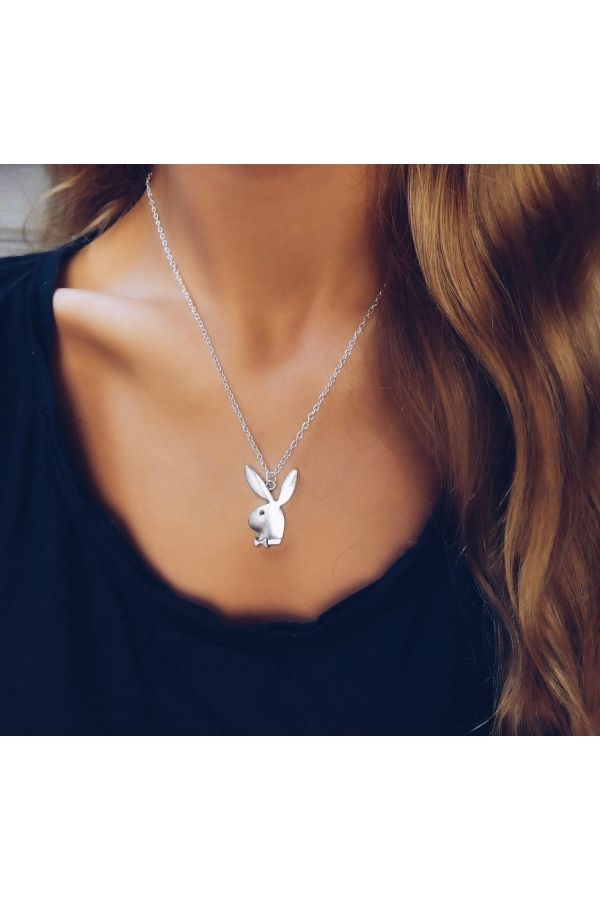 925 Sterling Silver Playboy Bunny Necklace 18k Gold Plated Layering Necklace  Handmade - Etsy Canada