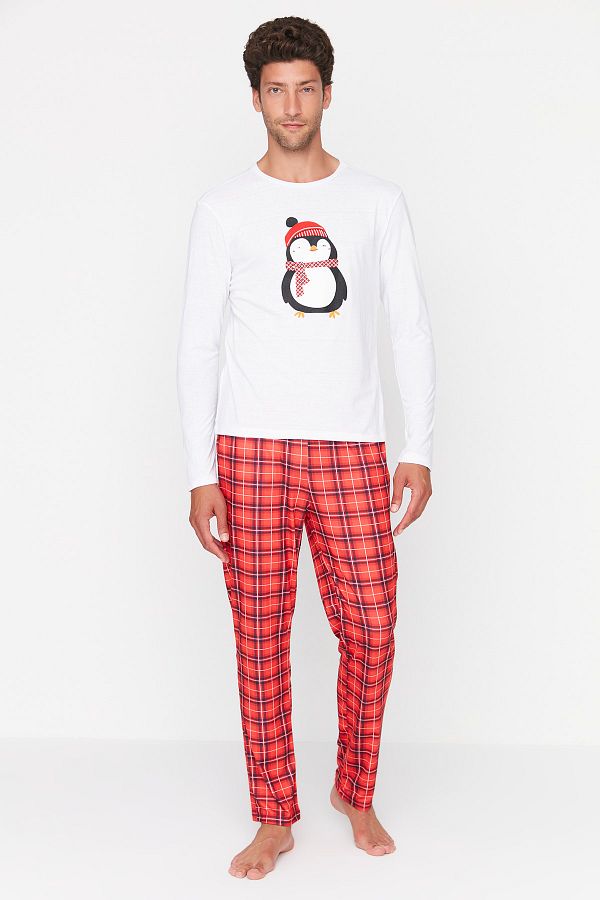 Trendyol Collection-Πολύχρωμες κανονικές πλεκτές πιτζάμες Οικογενειακός συνδυασμός TMNAW23PT00051 1