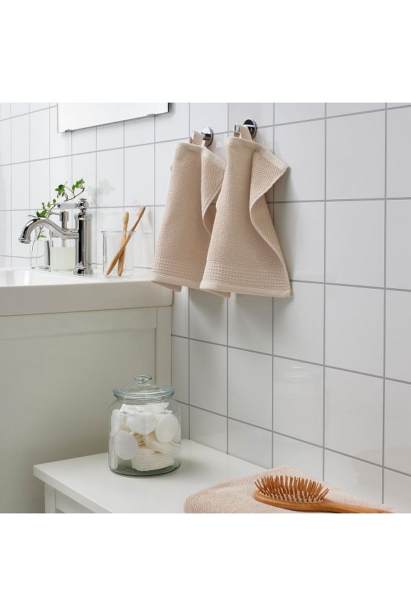 IKEA 3 Pieces Small Bath Towel 30x30 Cm Hand Face Towel Set of 3 Beige Cotton Trendyol