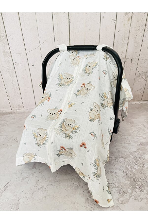 JUNİPERUS Fermuarlı Müslin Bezi Puset Örtüsü Koala