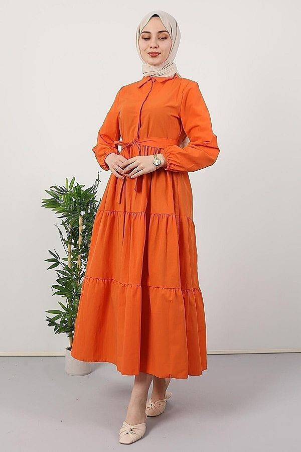 VOLT CLOTHİNG-Kleid mit Hemdkragen und Knöpfen 1