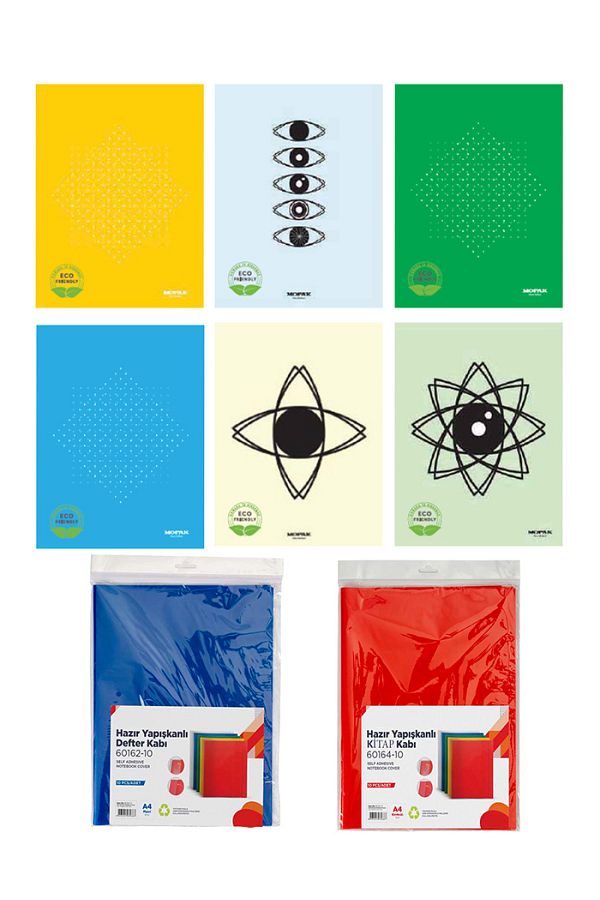 NEON PLUS-Mopak 6 قطع 100 صفحة كبيرة الحجم (a4) دفتر ملاحظات و 10 حاويات دفتر ملاحظات جاهزة و 10 حاويات كتب 1