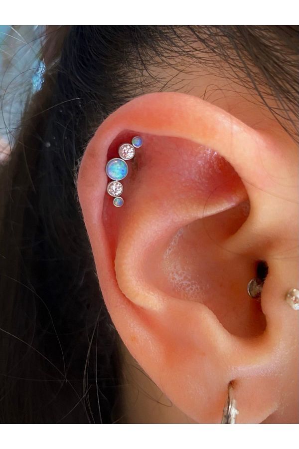 Arescollection Surgical Steel Original Opal Stone Labret Ear Cartilage Conch Tragus Piercing Trendyol