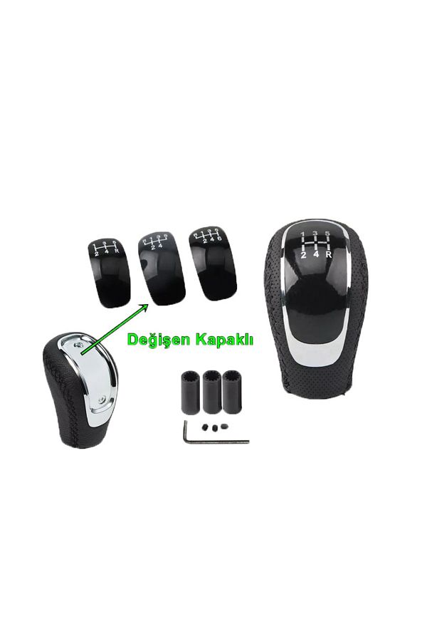 Point-Universal Manual Gear - Black Stitched No Latch Knob with Interchangeable Cap, 5 Forward and 6 Forward 1