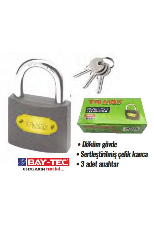 Baytec-Tri-max 32 Mm Gray Padlock 1