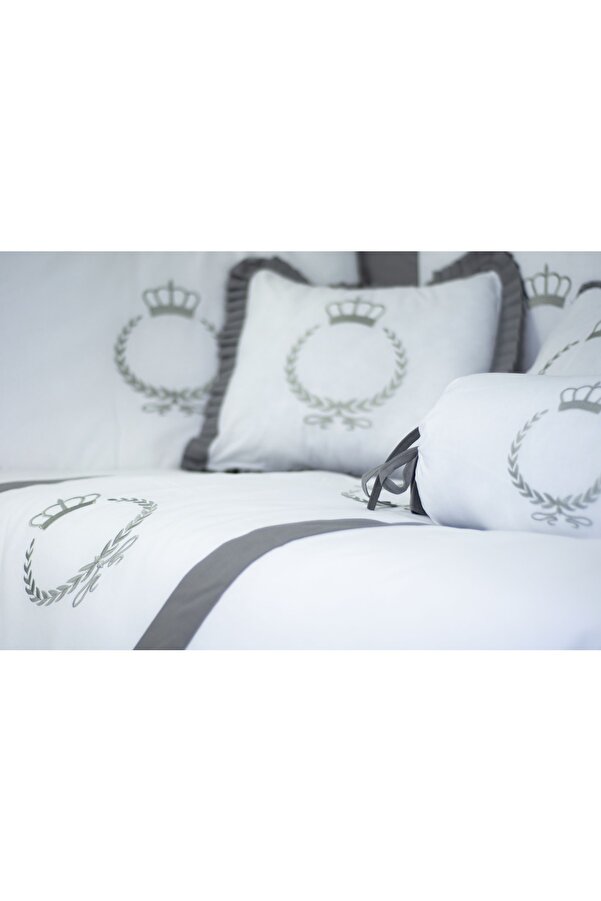Kista Baby Bebek Uyku Seti Nevresim Takımı 80x130 Crown Gri