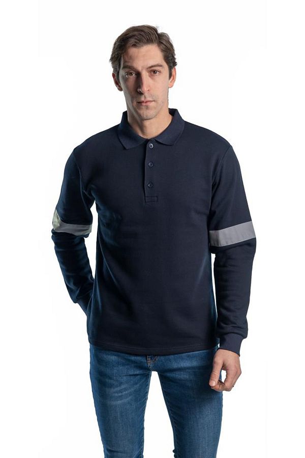 Şensel-Hanorac reflectorizant cu gât polo albastru bleumarin - 107e5645 1
