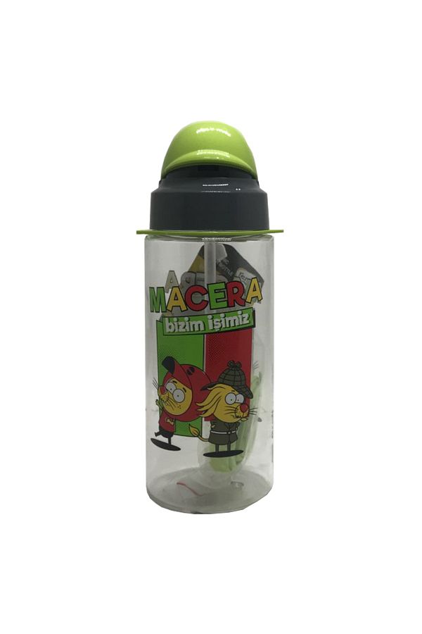 Gıpta-Kral Şakir Patterned Tritan Flask with Straw 500 Ml 1
