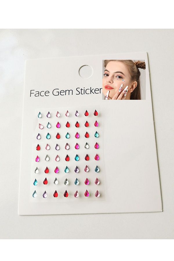 GULPE E Body And Face Stone Stickers Colorful Adhesive Nose Ring