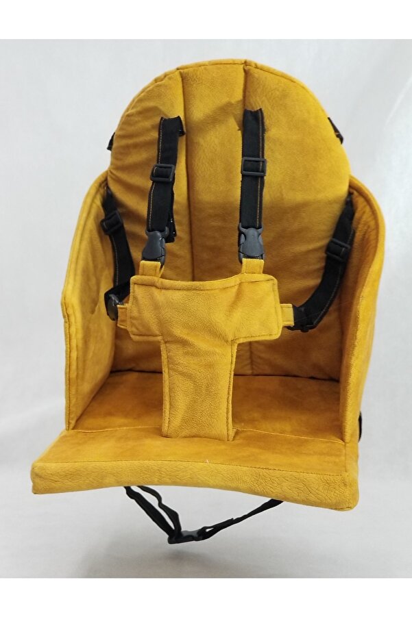 annebebektasarım Sandalye Üzeri Emniyet Kemerli Oturak, Mama Sandalye Minderi Taytüyü Gold