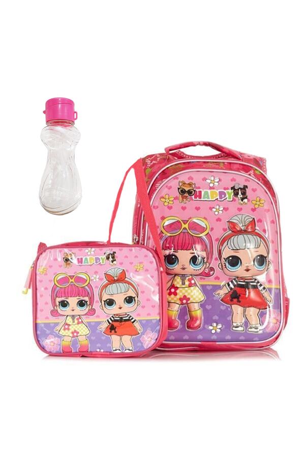 Mashotrend Lol Bebek Baskılı 3 Gözlü Okul Çantası + Beslenme Çantası + Suluk - Lol Çanta