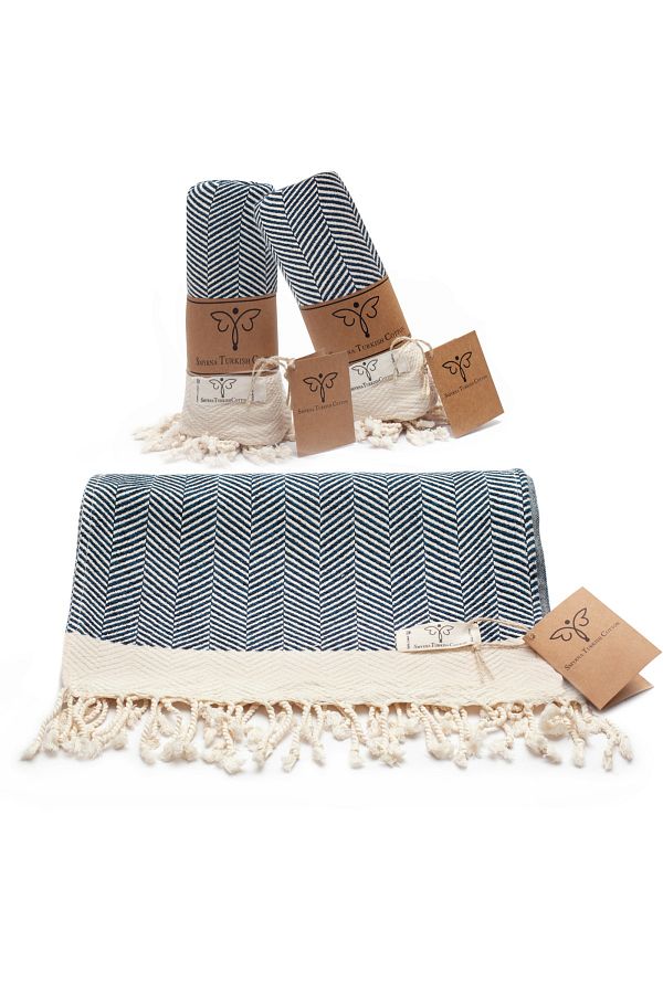 Smyrna Turkish Cotton 2 piece Hand and Face TowEls 100 Cotton 40 100 Cm Herringbone Patterned Pashkir Trendyol