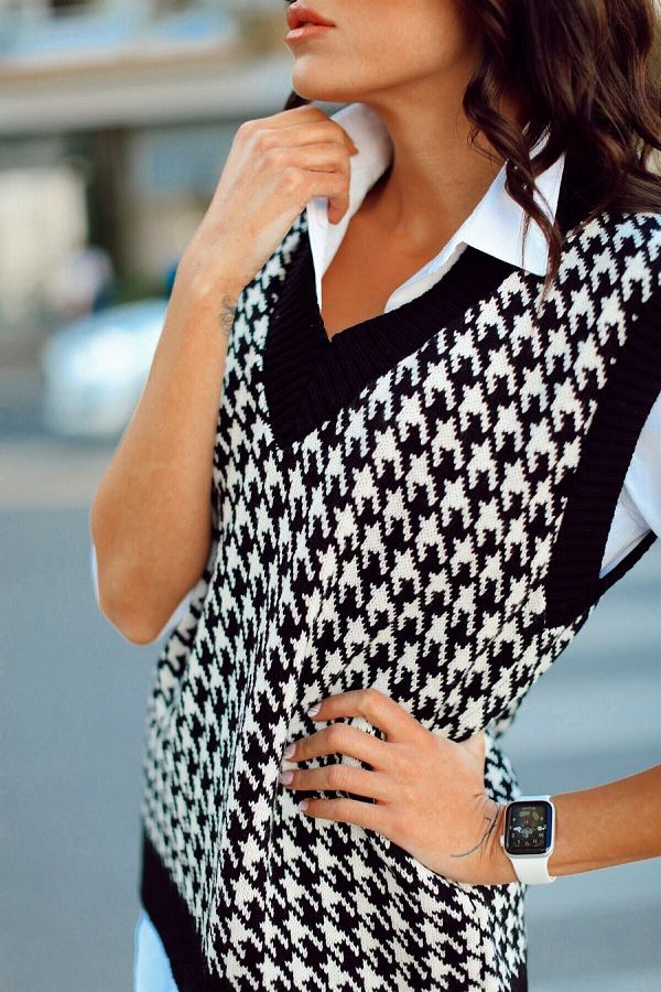 Houndstooth sweater women's deals