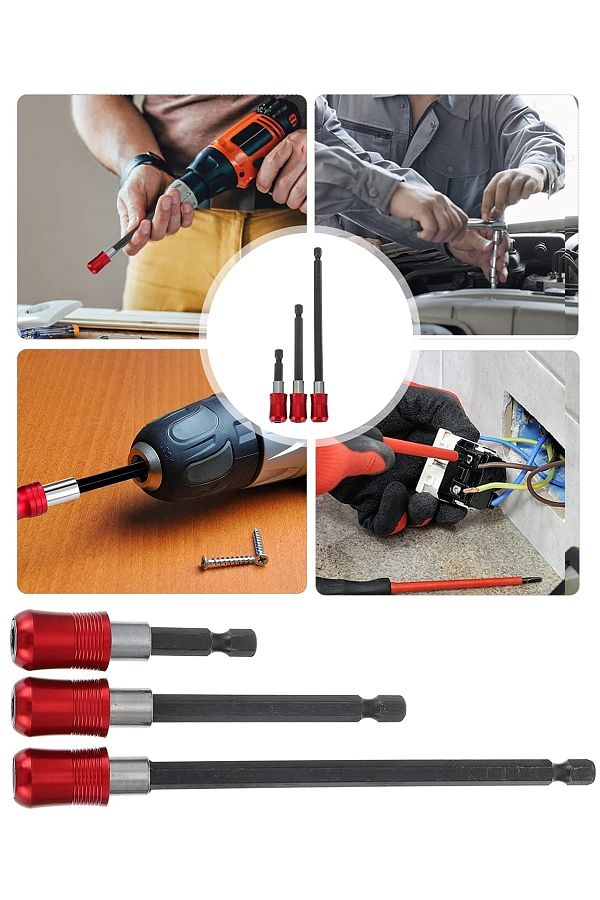 Depolife-Quick Driver Adapter Bit Driver Extension Tool Hexagon 1/4 Hex Bits with Shank 3 Pieces 1