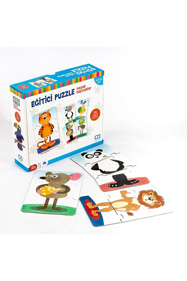 CA Games Neşeli Hayvanlar 36 Parça Eğitici Çocuk Puzzle Yapboz Serisi
