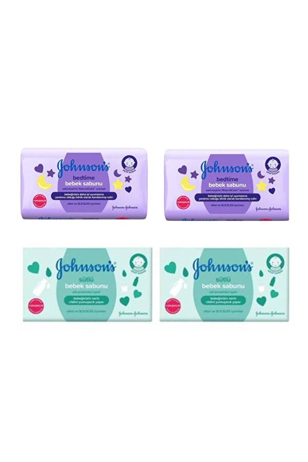 Johnson's Johnsons Baby Bedtime Sabun 100 gr *2 Adet Ve Baby Sütlü 100 gr *2 Adet