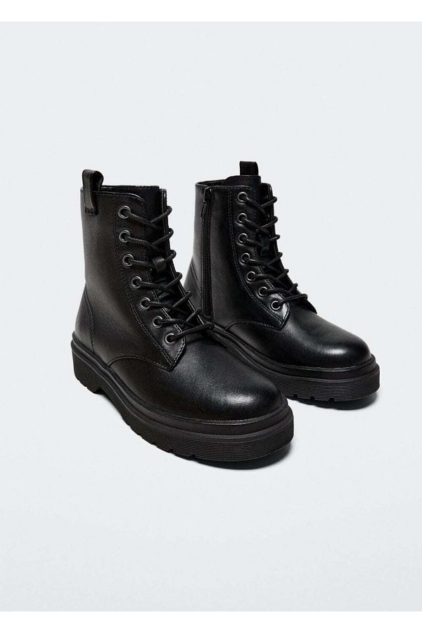 MANGO Kids-Cizme negre pentru fete 1