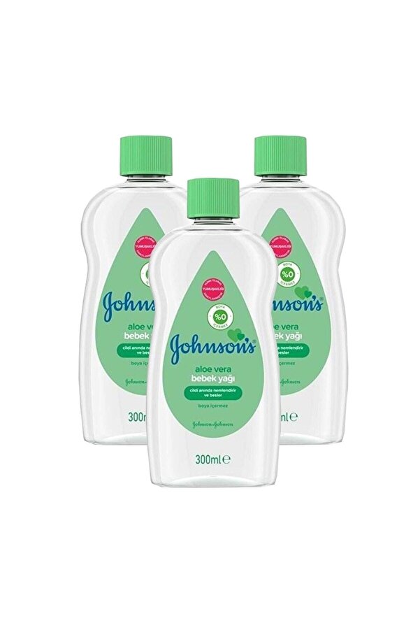 Johnson's Baby Nemlendirici Aloe Veralı Bebek Yağı 300 Ml X 3 Adet