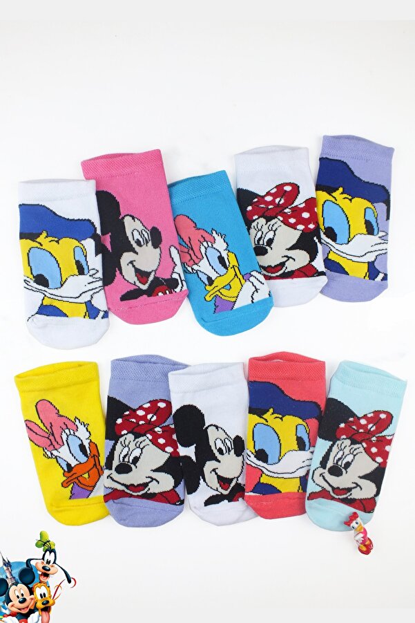 Color Socks 10'lu Çocuk Sevimli Karakterler Patik Çorap Seti